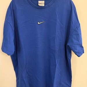 Vintage Y2K Nike Blue Center Swoosh Chrome Raised Logo T Shirt Men’s Xxl